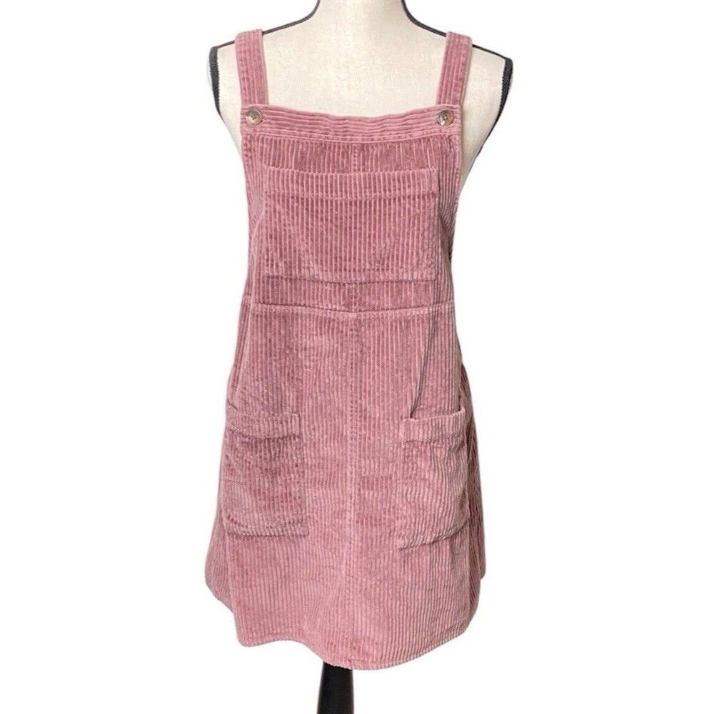 Wild Fable Mauve Pink Corduroy Pinafore Overall Jumper Dress Size L Indie Sleaze